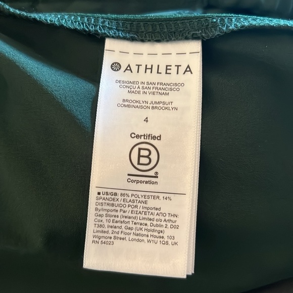Athleta Brooklyn jumpsuit, Seaweed Snack color, size 4 - Picture 10 of 10